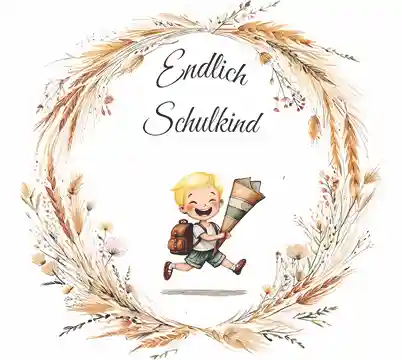 Endlich Schulkind Bub blonde Haare