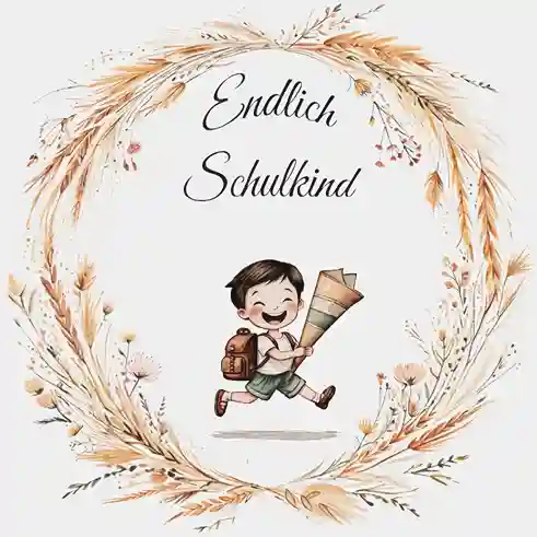 Endlich Schulkind Bub braune Haare