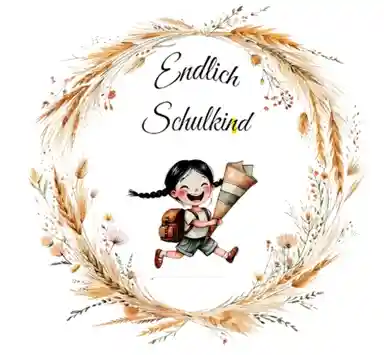 Endlich Schulkind Mädchen schwarze Haare