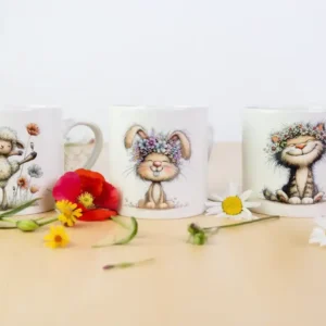 Bauernhof Tiere Trio tanzendes Schaf Hase Katze | werktraum33