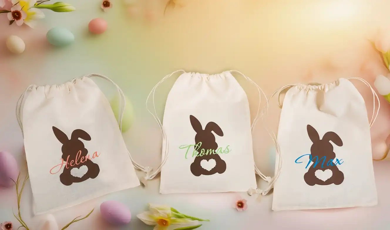 Personalisierte Ostersackerl beplottet – Individuelle Geschenkidee von werk(t)raum33