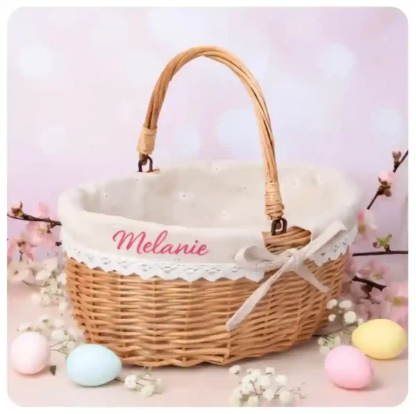 Personalisiertes Osterkörbchen mit Namen beplottet – Individuelle Geschenkidee von werk(t)raum33