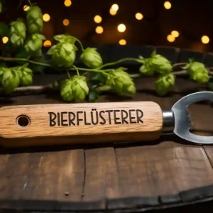 Flaschenöffner aus Holz mit Spruch Bierflüsterer | werk(t)raum33