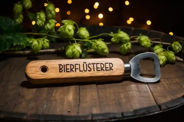 Flaschenöffner aus Holz mit Spruch Bierflüsterer | werk(t)raum33