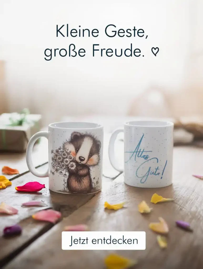 Spruch Häferl Dachs "Alles Gute" | werktraum33