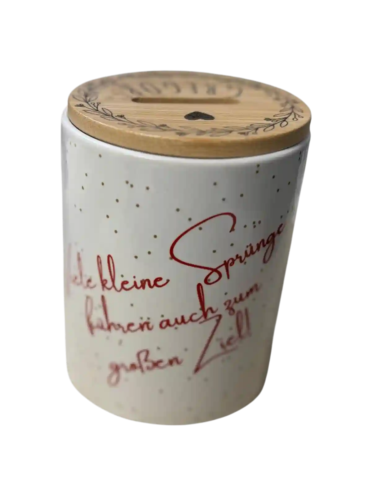 Personalisierbare Keramik-Sparkassa mit Bambusdeckel – Bild 4