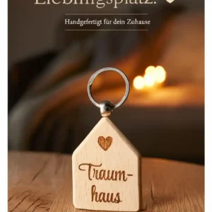 Schlüsselanhänger in Hausform mit Gravur "Traumhaus" | werktraum33