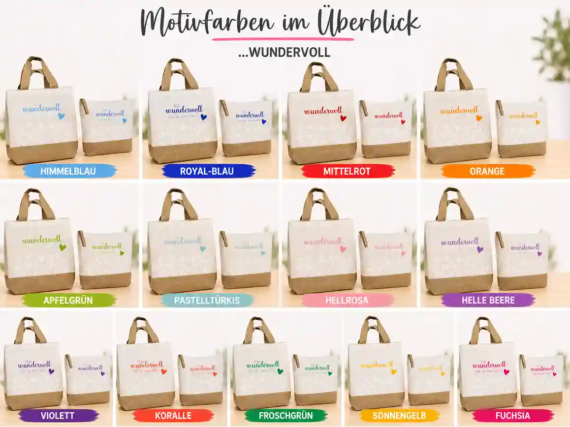 Premium Canvas-Jute-Taschenkollektion "wie wundervoll bist du denn bitte" – Bild 6
