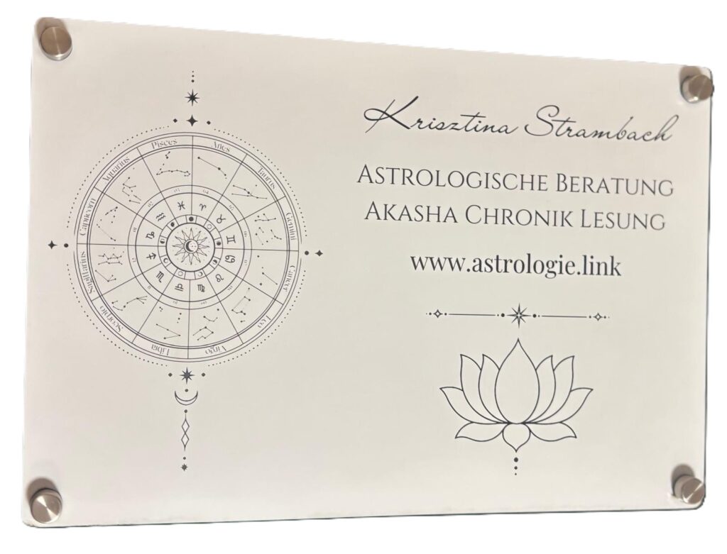 Individuell designtes Türschild Astrologische Beratung und Akasha Chronik Lesung | werktraum33