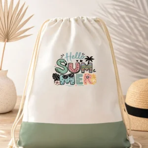 Turnsackl weiß salbei mit Spruch "Hello Summer" | werktraum33