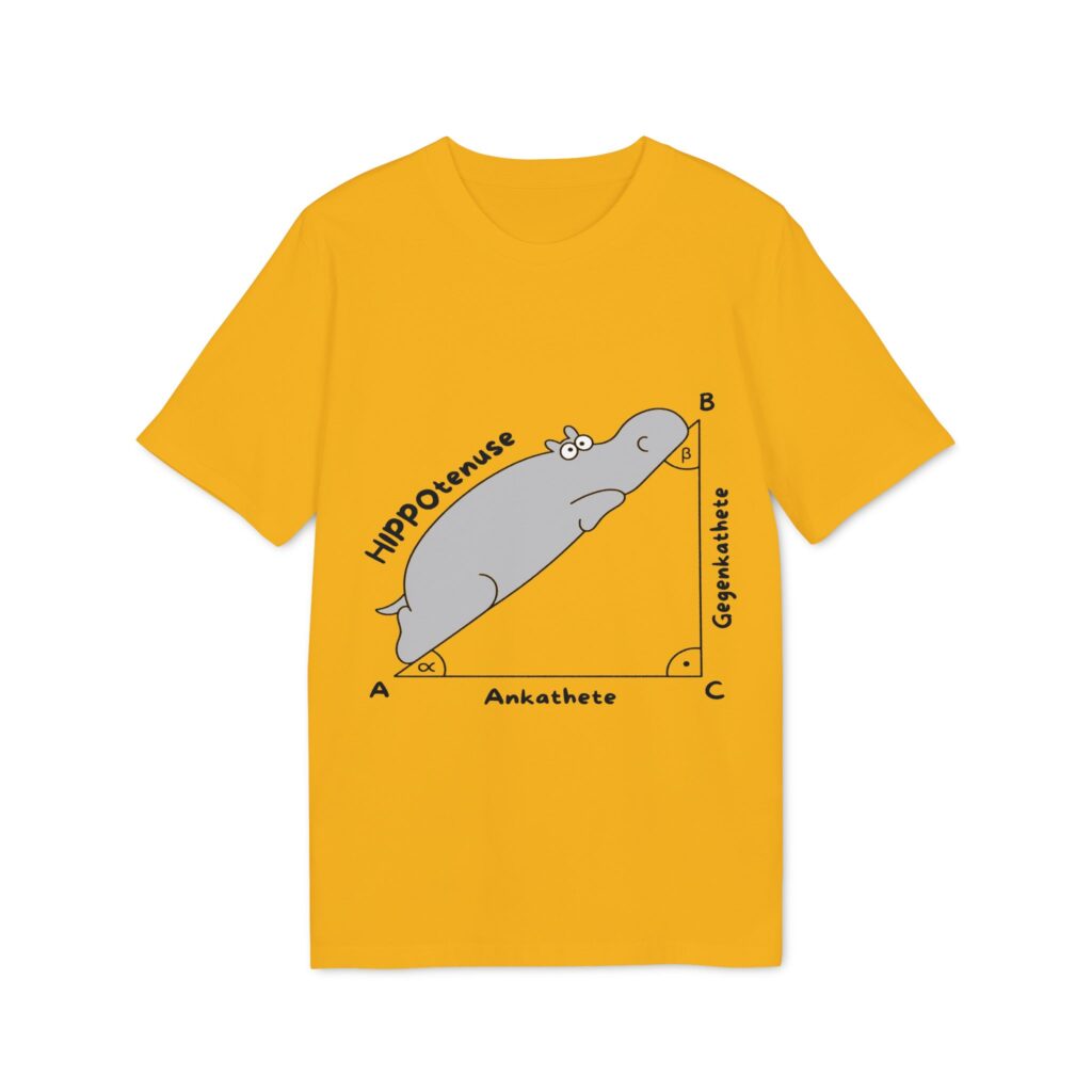 Hippotenuse Unisex T-Shirt Farbe gelb von werktraum33.