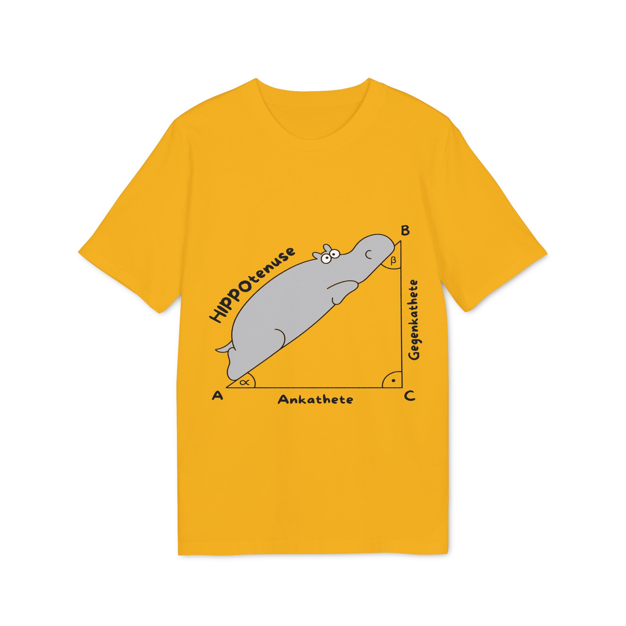 Hippotenuse Unisex T-Shirt Farbe gelb von werktraum33.