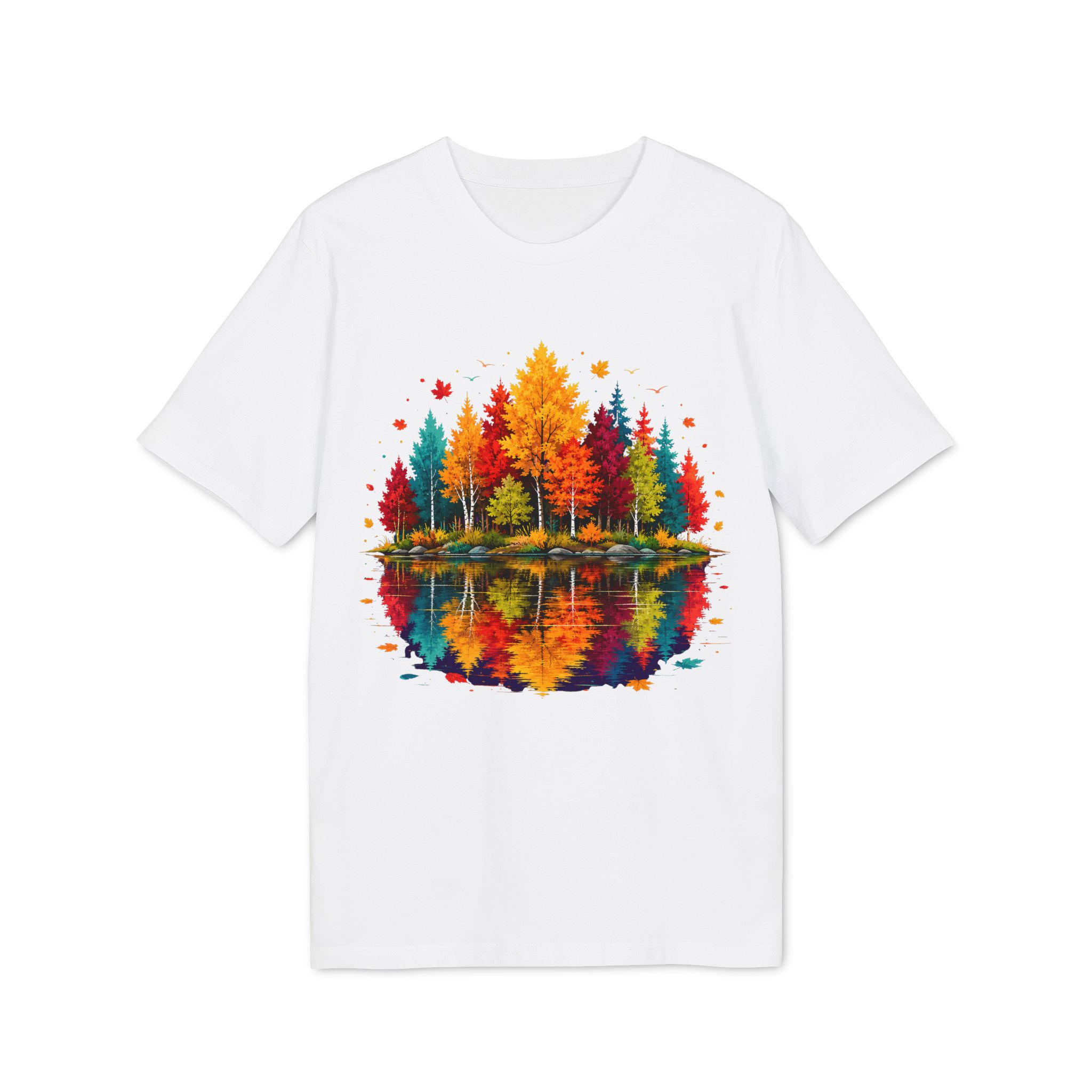 Herbstwald Unisex T-Shirt in weiß von werktraum33.