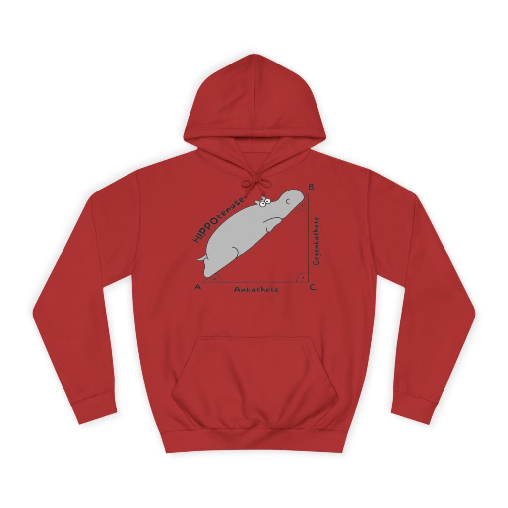 Hippotenuse Unisex Collage Hoodie in rot von werktraum33.