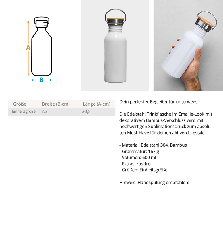 Hippotenuse Edelstahl-Trinkflasche – Bild 2