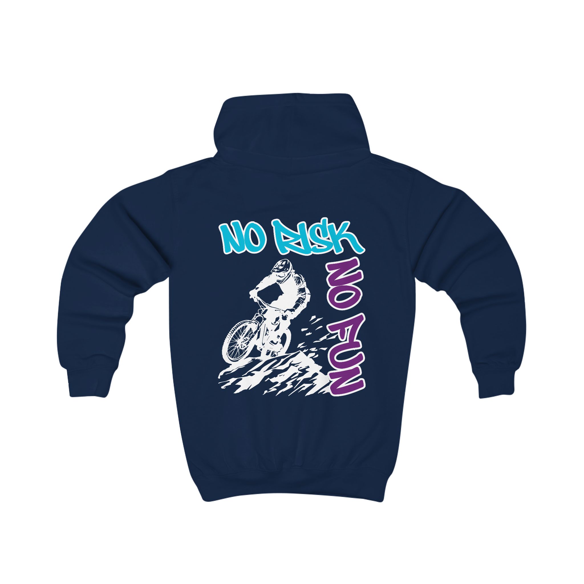Kinder Hoodie - Mountainbiker No Risk, No Fun – Bild 7
