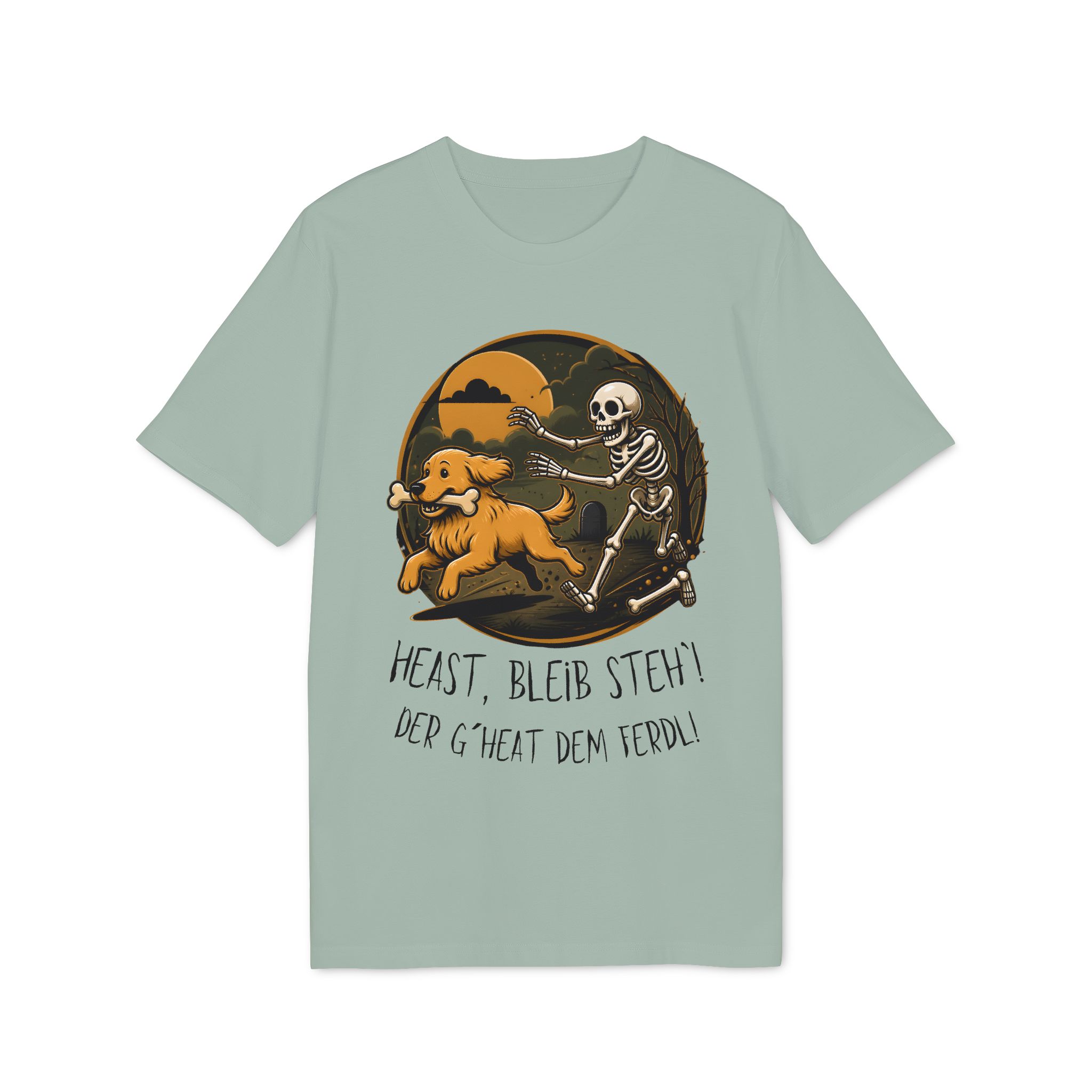 Unisex T-Shier "Ferdls Knochen" in aloe von werktraum33.