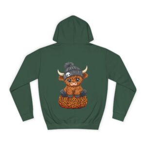 Halloween Hochlandrind Unisex College Hoodie in grün von werktraum33.