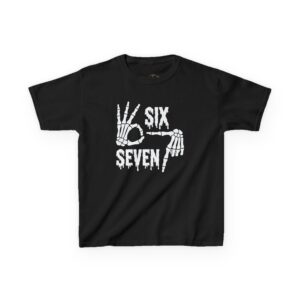 Halloween Kinder T-Shirt „Six Seven“ in schwarz von werktraum33.