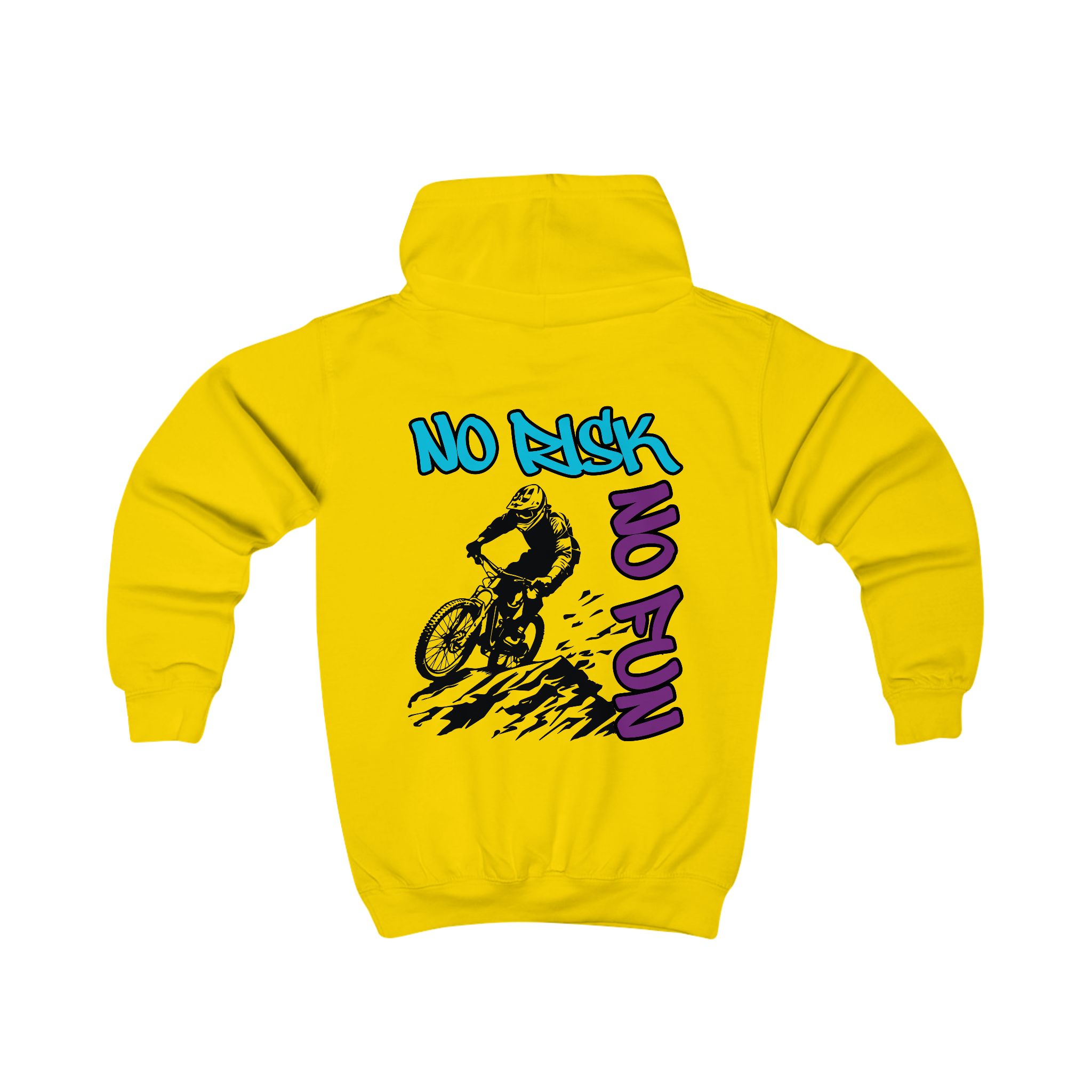 Kinder Hoodie - Mountainbiker No Risk, No Fun – Bild 4
