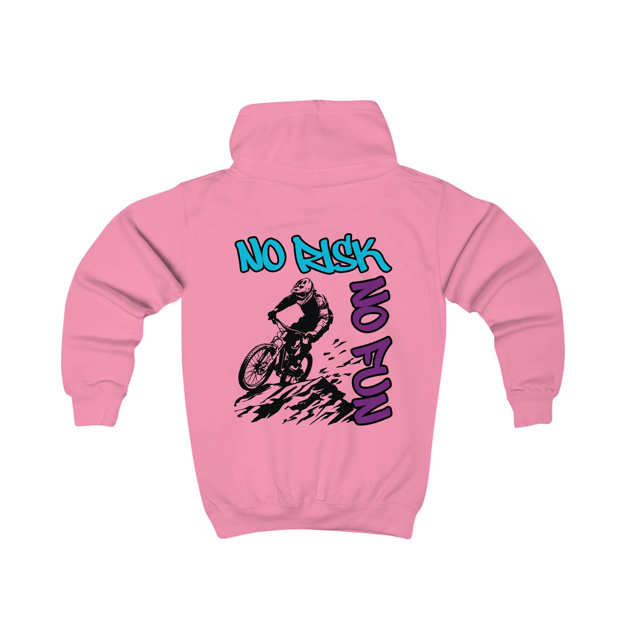 Kinder Hoodie - Mountainbiker No Risk, No Fun – Bild 10