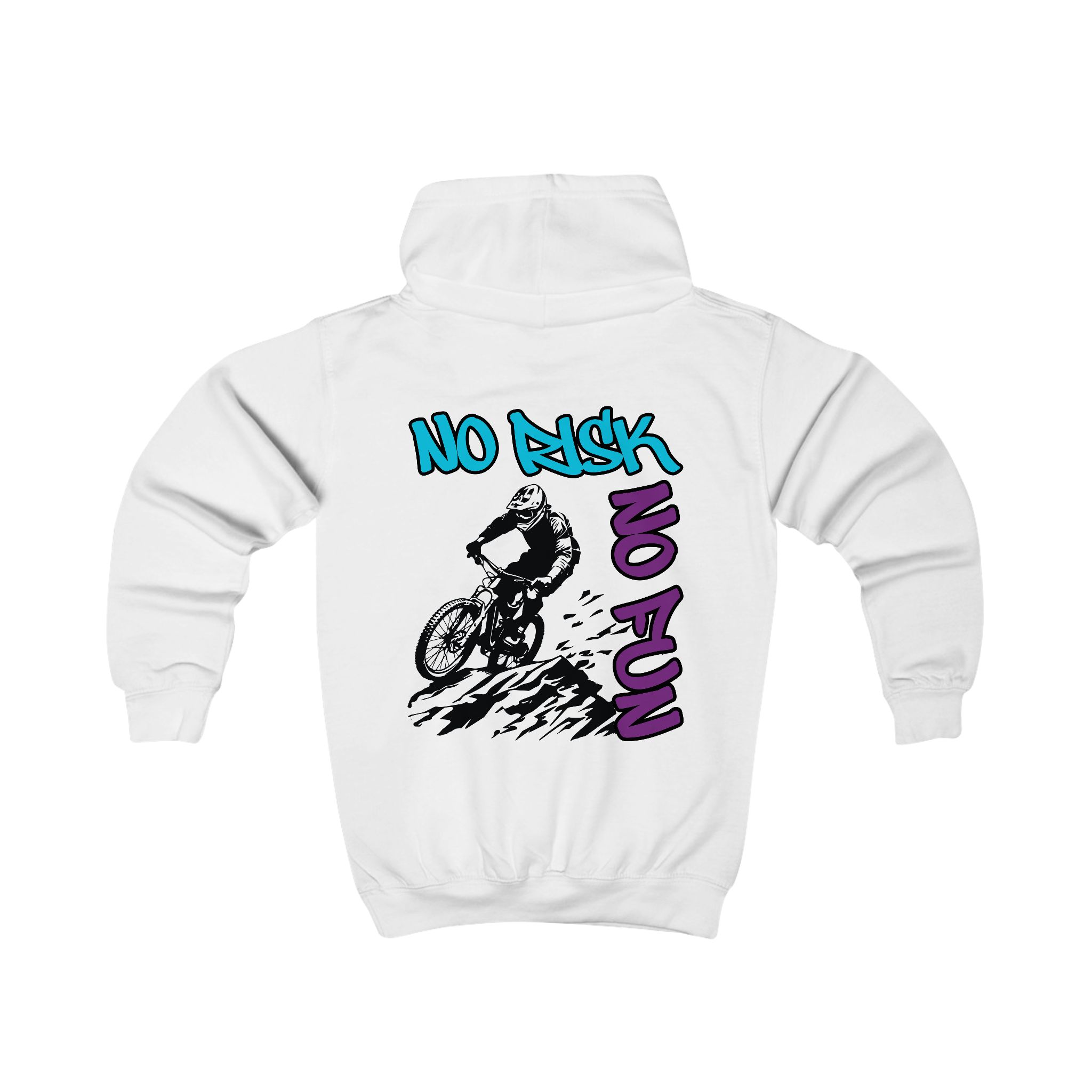 Kinder Hoodie - Mountainbiker No Risk, No Fun – Bild 3