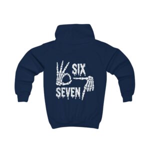 Kinder Hoodie Skelett Hände six seven in Oxford navy von werktraum33.