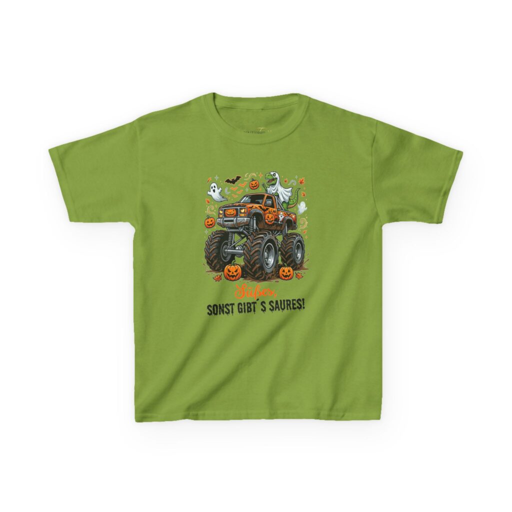 Kinder T-Shirt Dino Monstertruck in Kiwi von werktraum33.