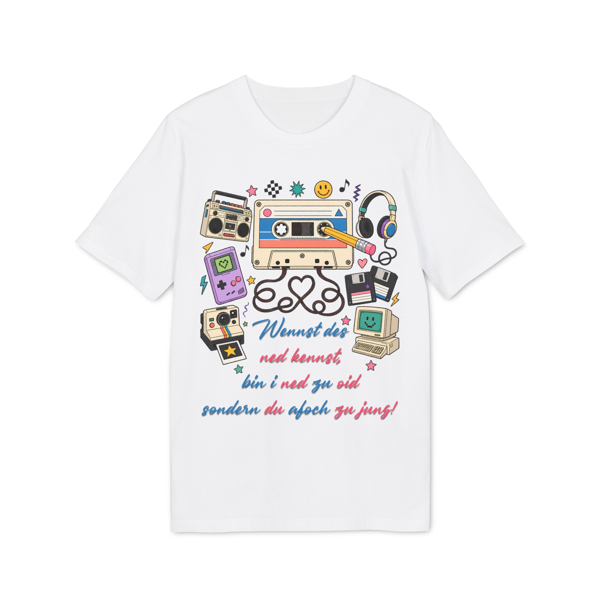 Retro T-Shirt mit Dialekt Spruch in weiß von werktraum33.