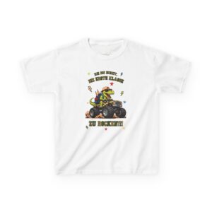 Schulkind T-Shirt T-Rex & Monster-Truck – „Erste Klasse rocken“