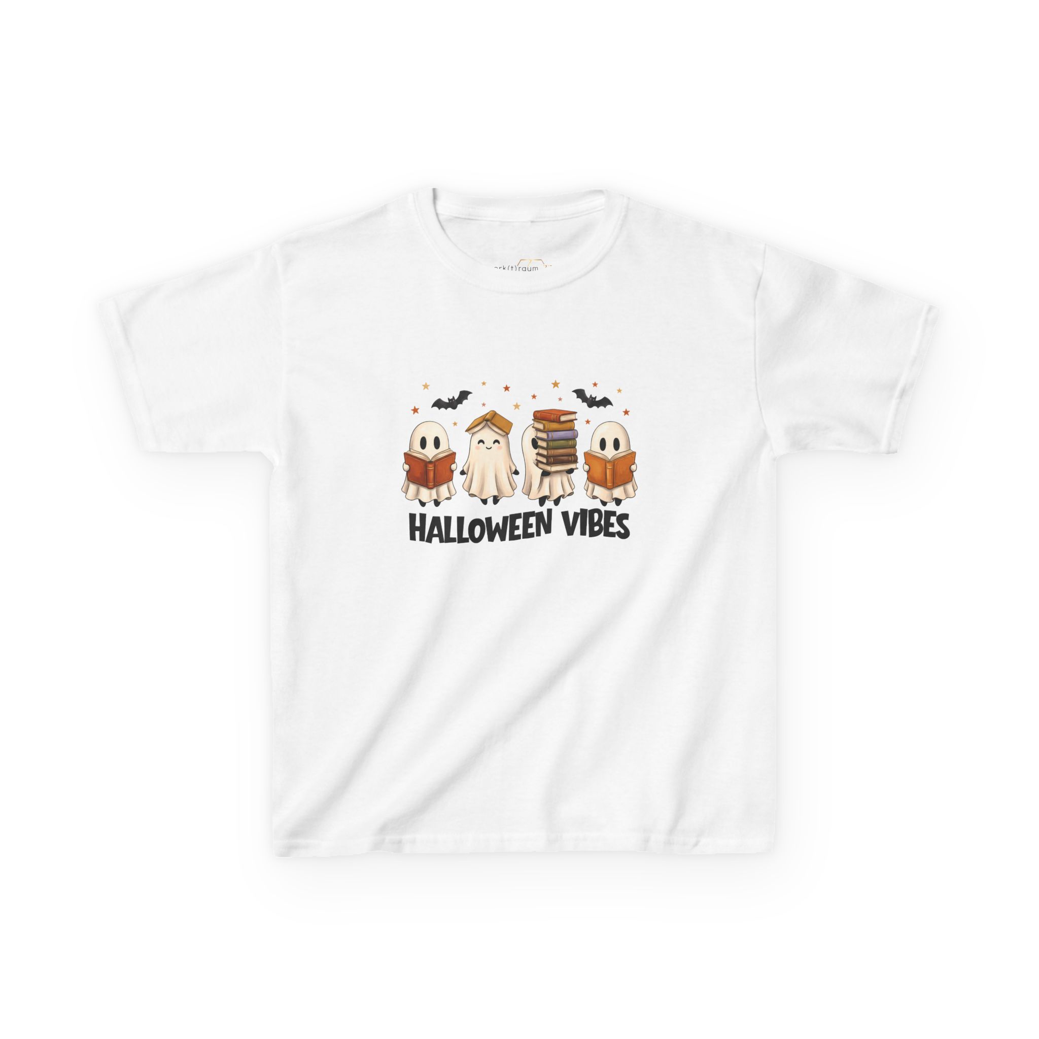 Halloween Kinder T-Shirt Geister mit Büchern in weiß von werktraum33.