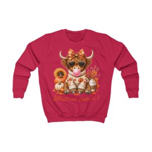 Kinder Sweatshirt Hochlandrind "Absolut kuh-l!" von werktraum33.