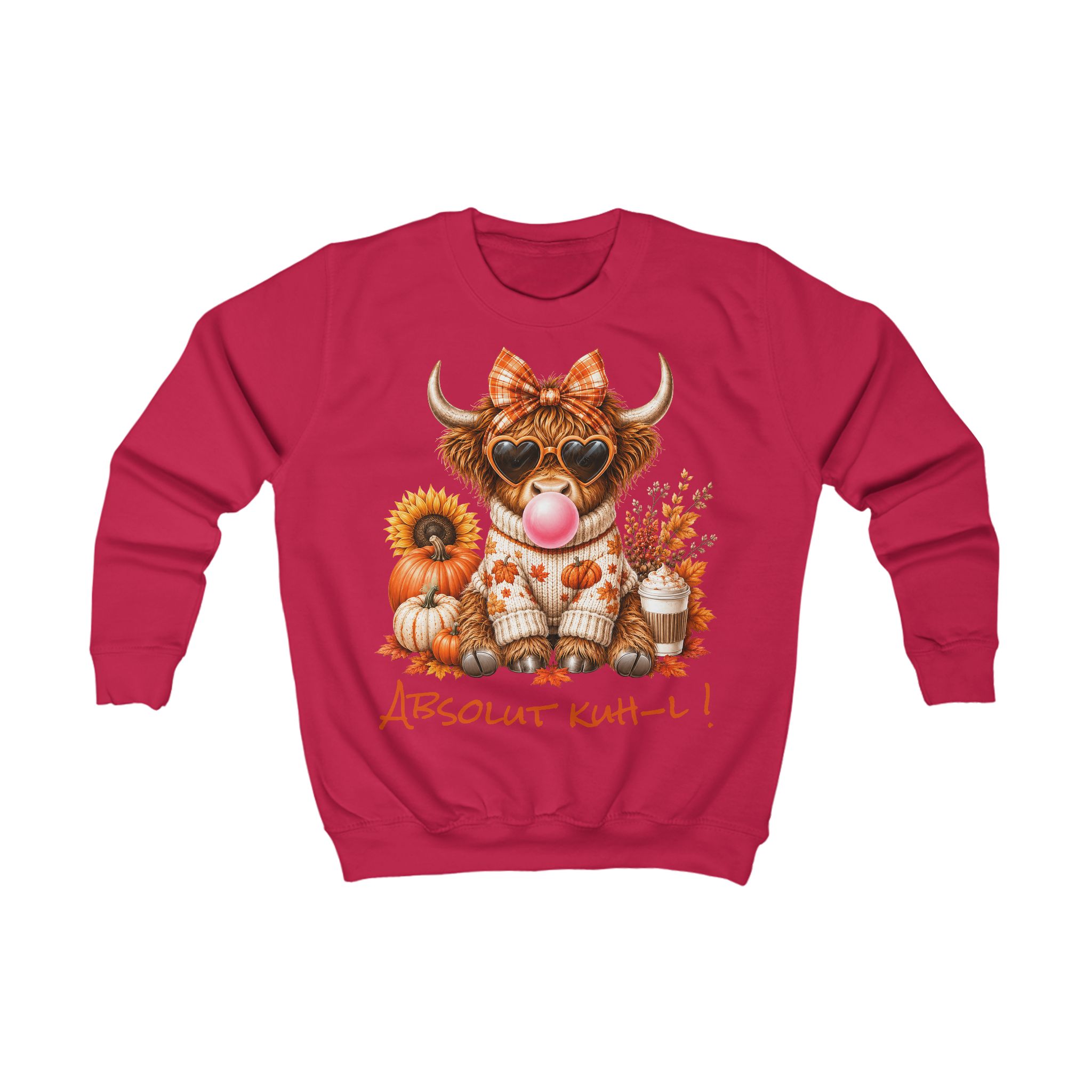 Kinder Sweatshirt Hochlandrind "Absolut kuh-l!" von werktraum33.