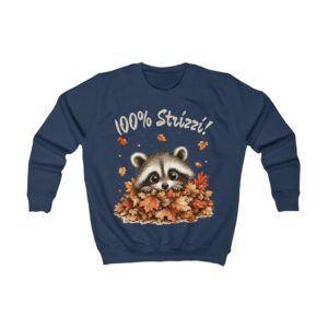 Kinder Sweatshirt Waschbär Strizzi in einem Blauton von werktraum33.