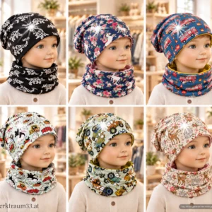Kinder Reflektor-Beanie Set in verschiedenen Motiven. | werktraum33.