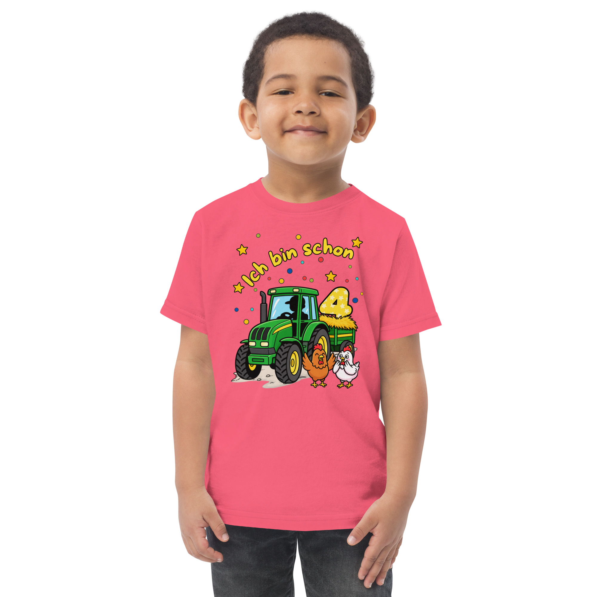 Kinder T-Shirt – Ich bin schon 4 grüner Traktor – Bild 3