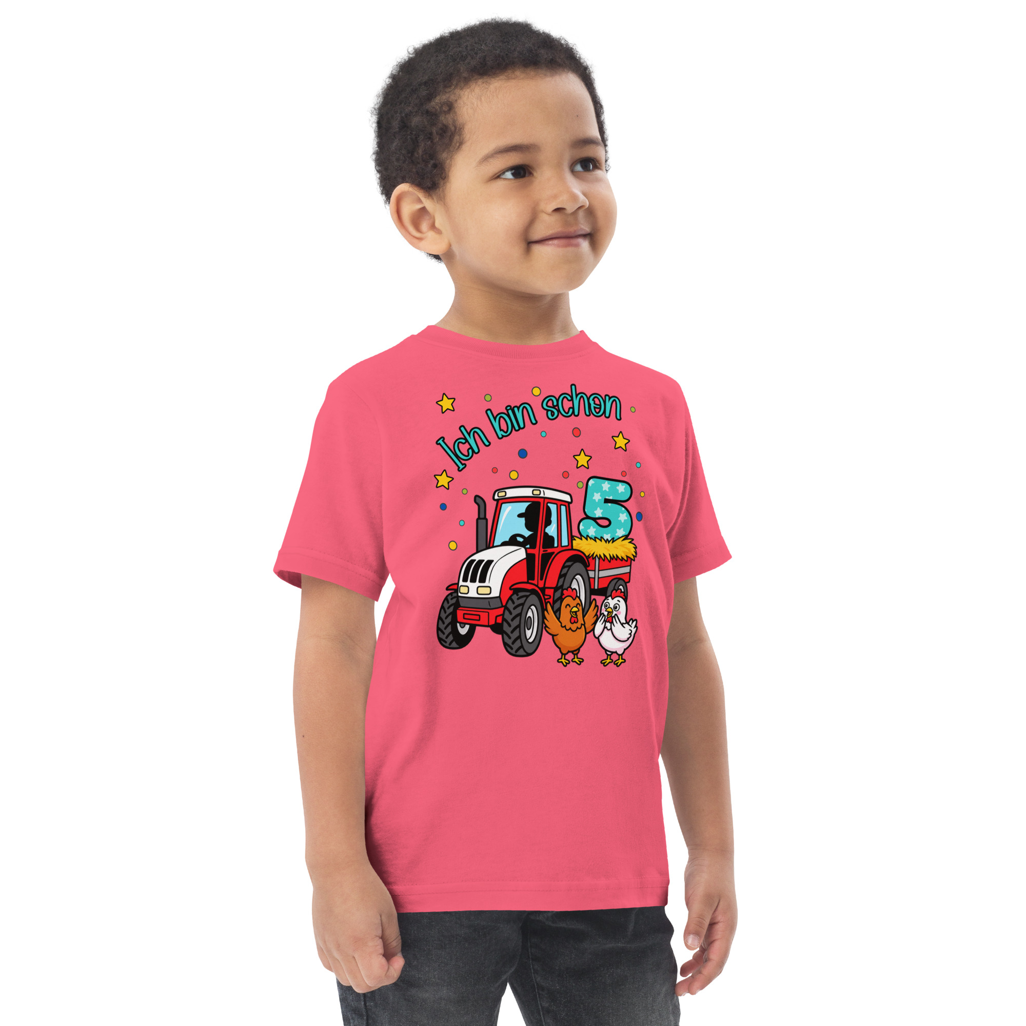 Kinder T-Shirt – Ich bin schon 5 roter Traktor – Bild 3