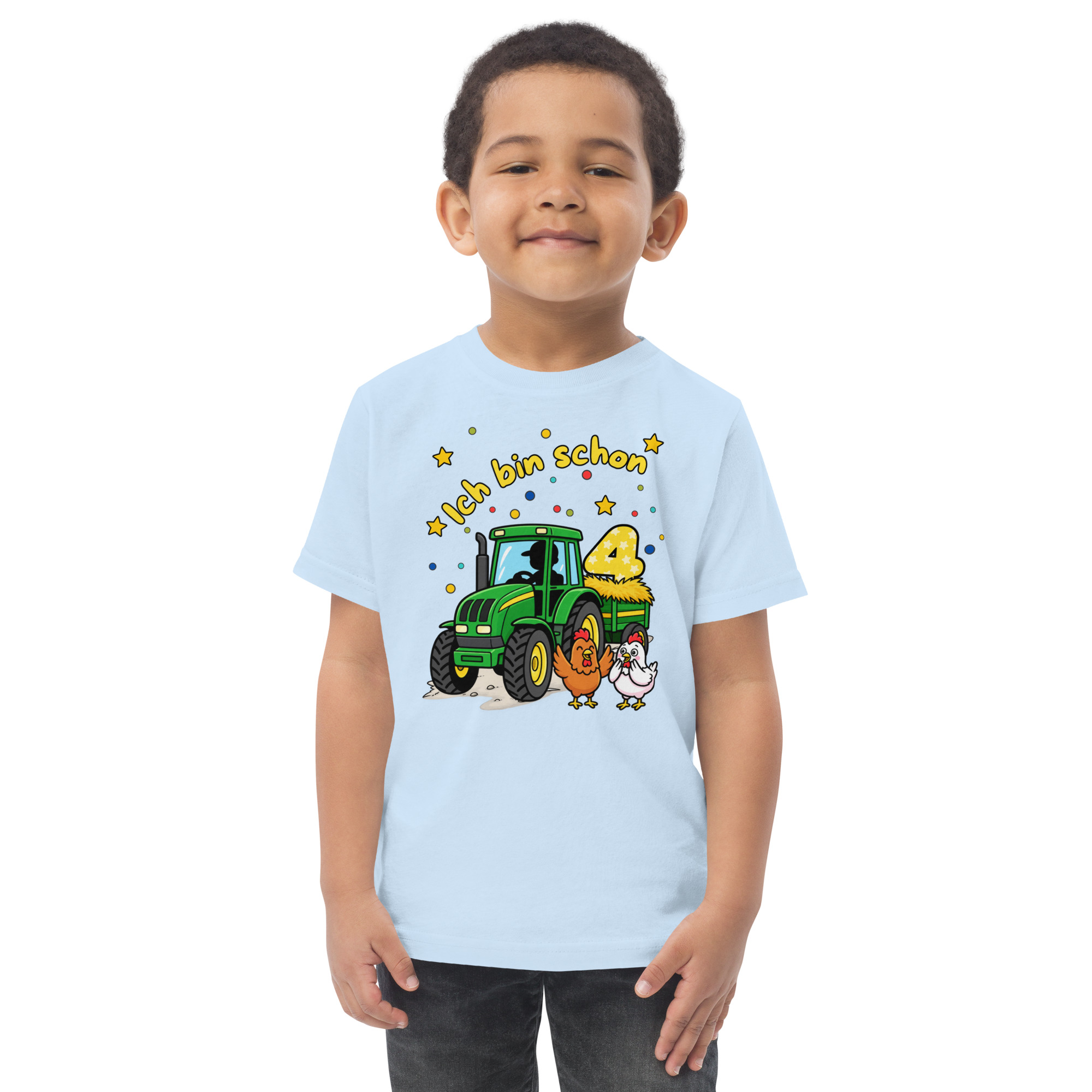 Kinder T-Shirt – Ich bin schon 4 grüner Traktor – Bild 4