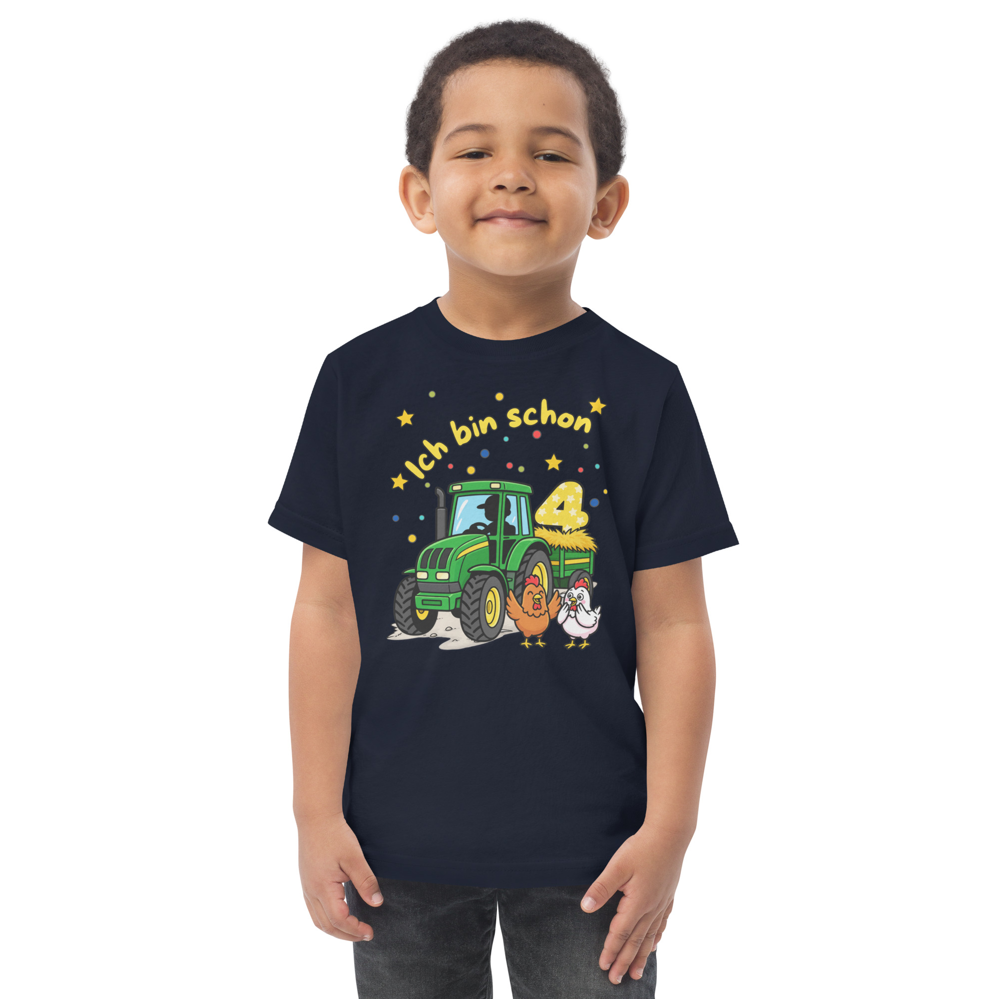 Kinder T-Shirt – Ich bin schon 4 grüner Traktor – Bild 2