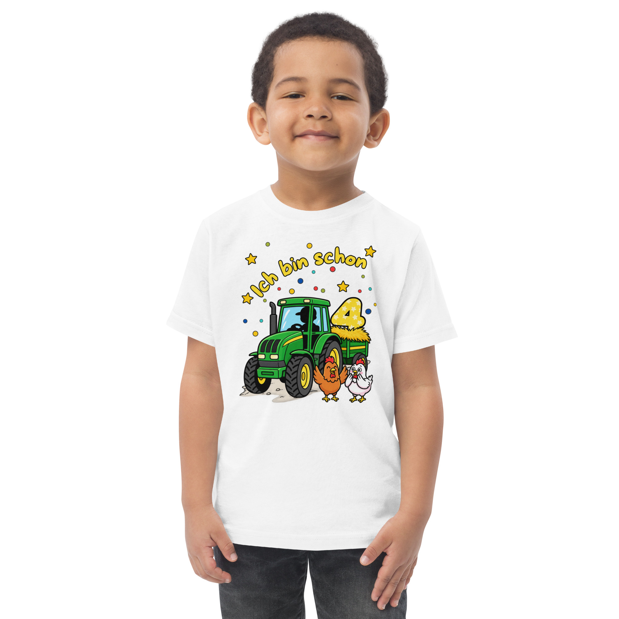 Kinder T-Shirt – Ich bin schon 4 grüner Traktor – Bild 5