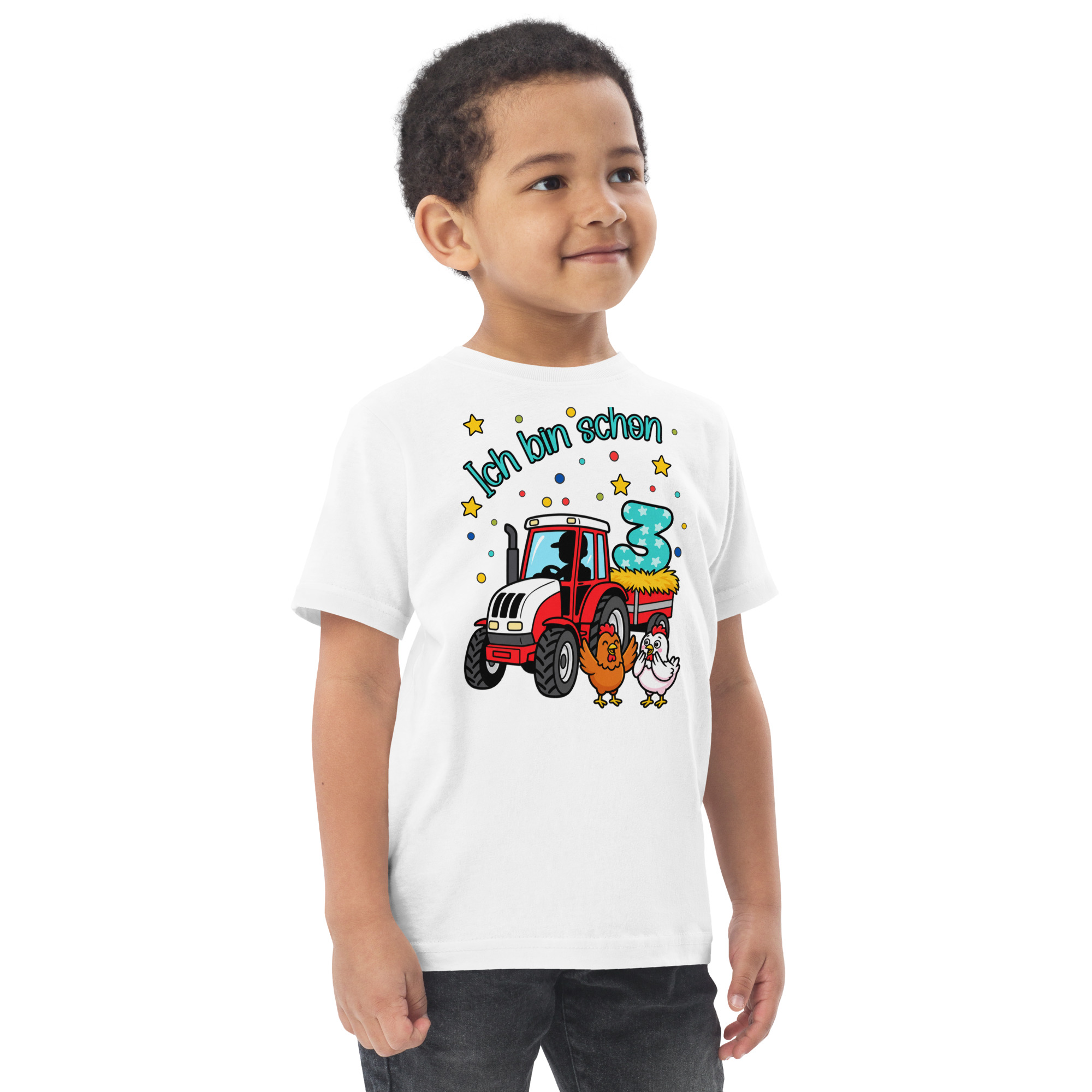 Kinder T-Shirt – Ich bin schon 3 roter Traktor – Bild 5