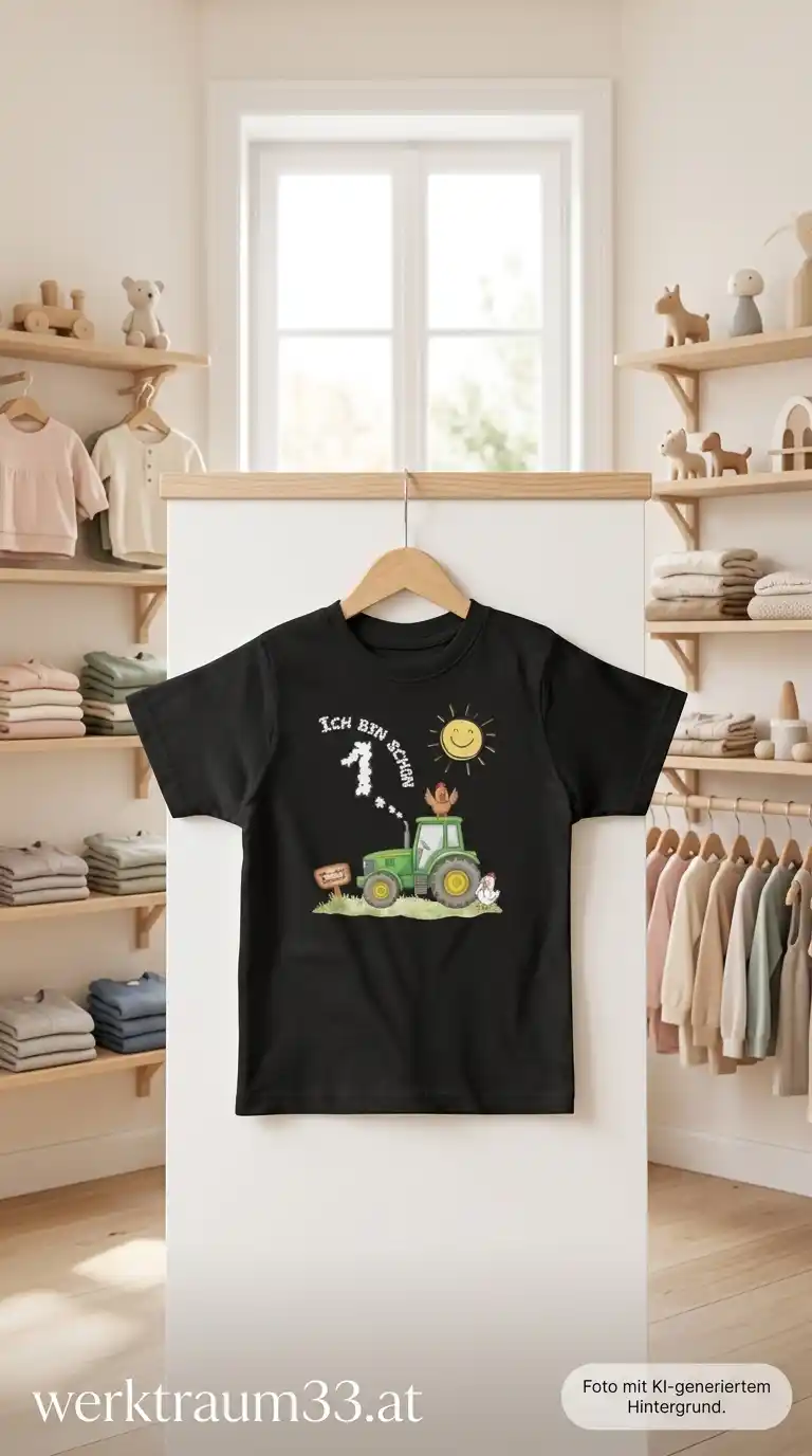 Kinder T-Shirt – Ich bin schon 1 Traktor und Wolke