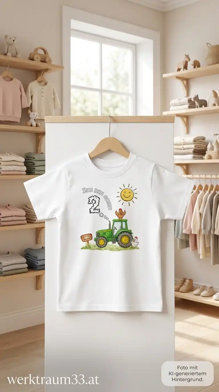 Kinder T-Shirt – Ich bin schon 2 Traktor und Wolke