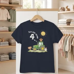 Kinder T-Shirt – Ich bin schon 4 Traktor und Wolke