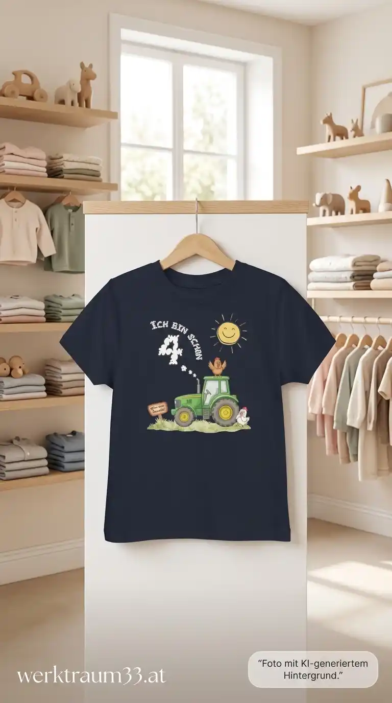 Kinder T-Shirt – Ich bin schon 4 Traktor und Wolke