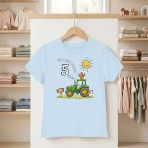 Kinder T-Shirt – Ich bin schon 5 Traktor und Wolke