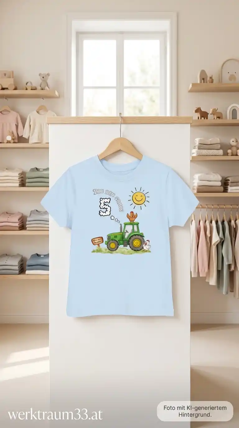 Kinder T-Shirt – Ich bin schon 5 Traktor und Wolke